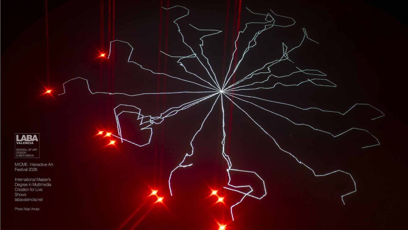 HUESPEDES interactive installation at the MICME Interactive Art Festival by graduates of the International Master in Multimedia Creation for Live Shows at LABA Valencia.