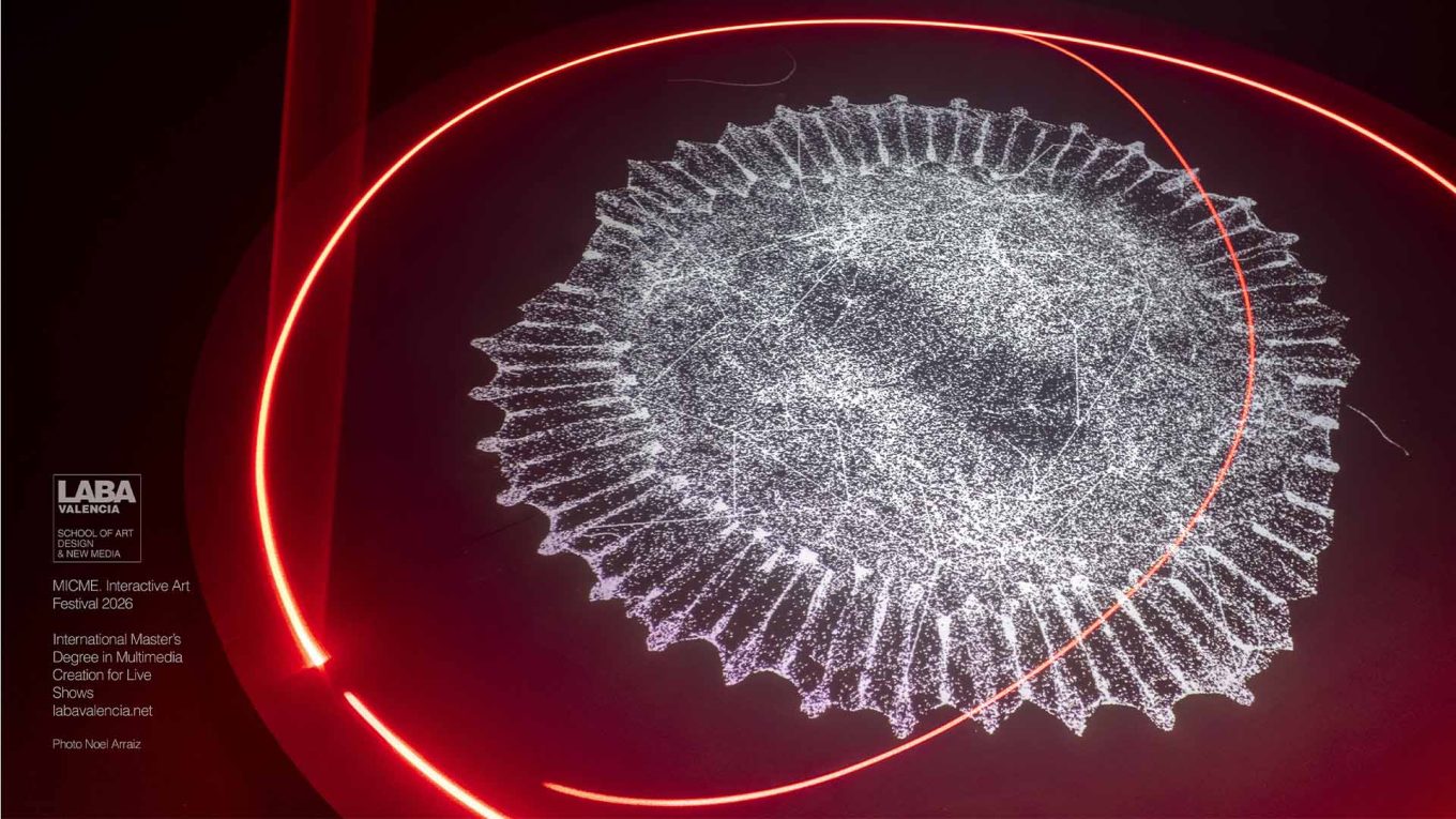 HUESPEDES interactive installation at the MICME Interactive Art Festival by graduates of the International Master in Multimedia Creation for Live Shows at LABA Valencia.