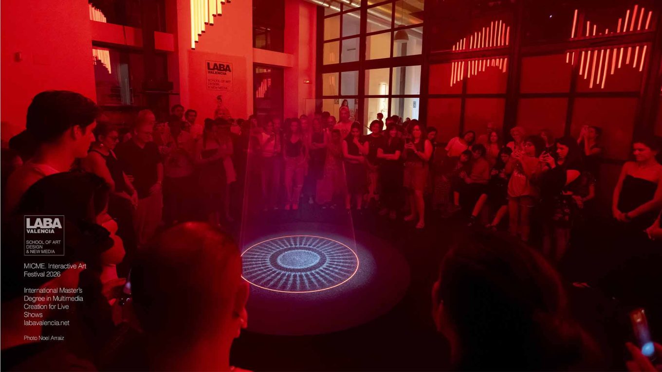 HUESPEDES interactive installation at the MICME Interactive Art Festival by graduates of the International Master in Multimedia Creation for Live Shows at LABA Valencia.