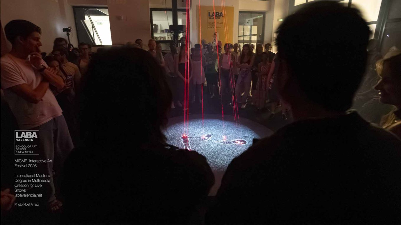 HUESPEDES interactive installation at the MICME Interactive Art Festival by graduates of the International Master in Multimedia Creation for Live Shows at LABA Valencia.