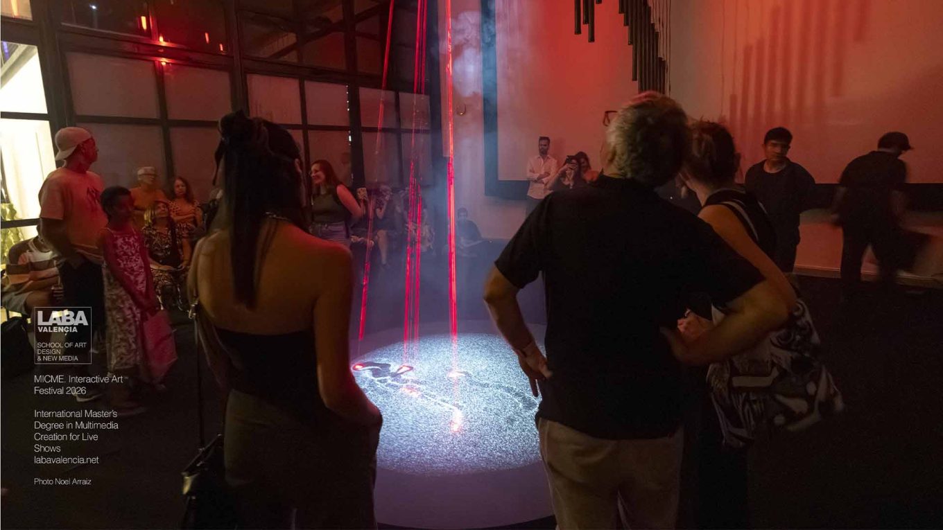 HUESPEDES interactive installation at the MICME Interactive Art Festival by graduates of the International Master in Multimedia Creation for Live Shows at LABA Valencia.