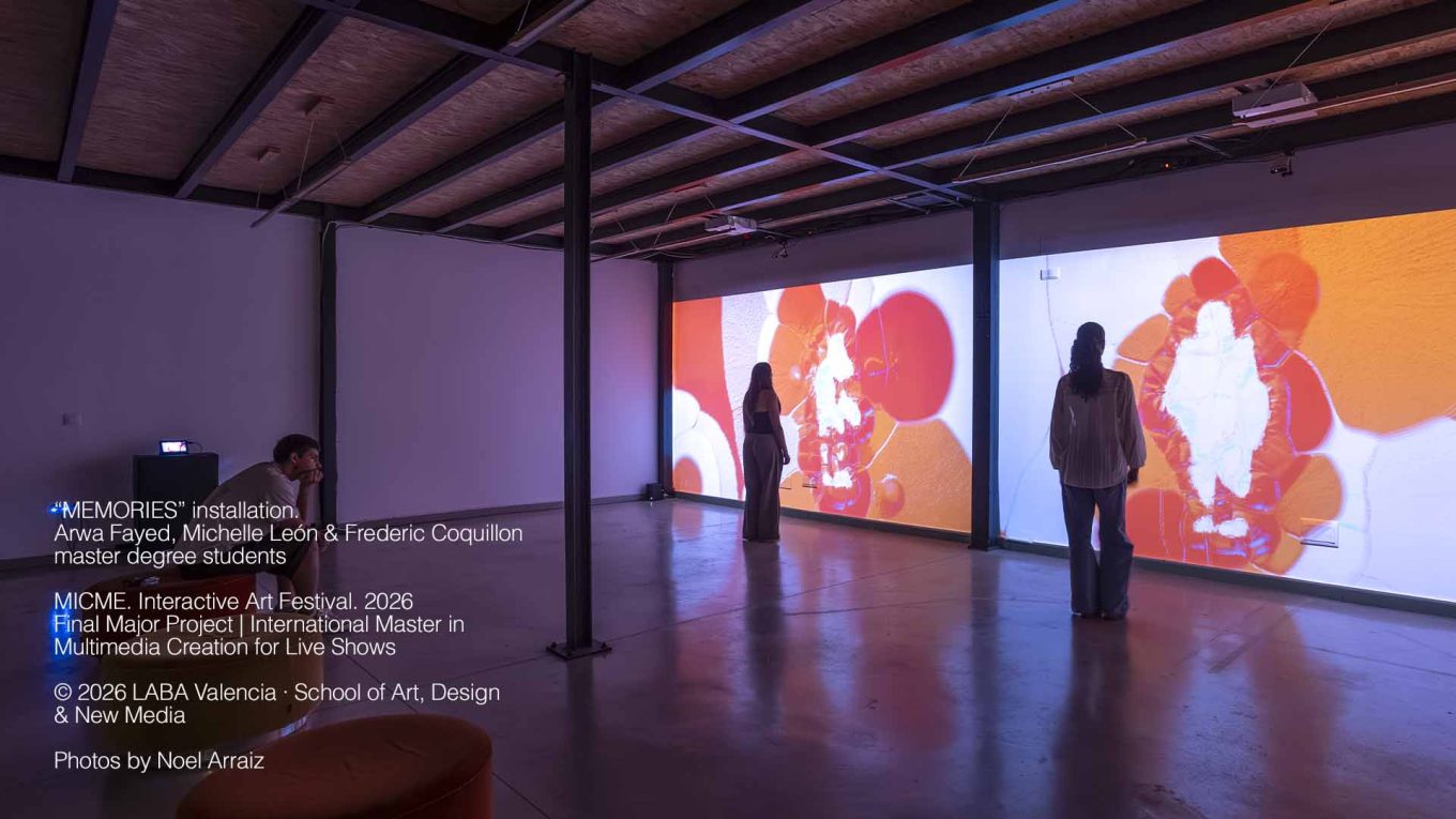 PLAYGROUND installation by João Figueiras, Adriana Salame, Frederic Coquillon and Maryam DeVries. MICME – International Master in Multimedia Creation for Live Shows, LABA Valencia.
