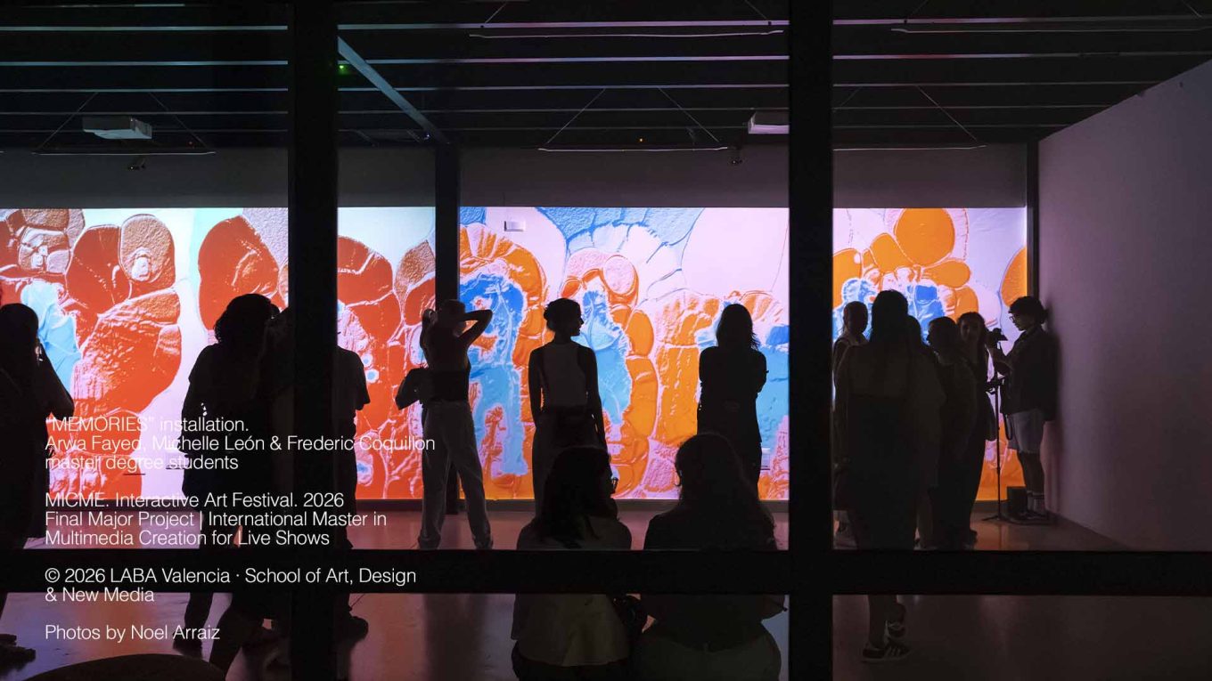 PLAYGROUND installation by João Figueiras, Adriana Salame, Frederic Coquillon and Maryam DeVries. MICME – International Master in Multimedia Creation for Live Shows, LABA Valencia.