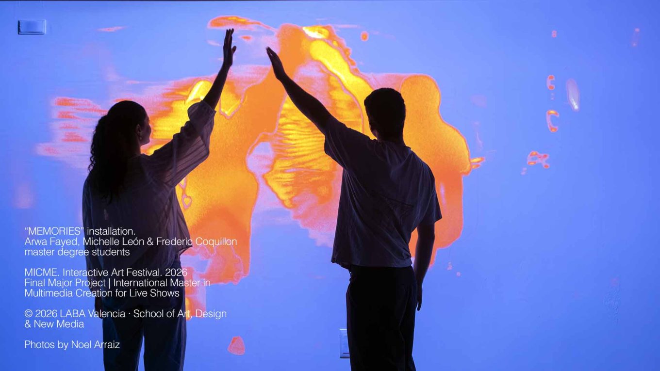 PLAYGROUND installation by João Figueiras, Adriana Salame, Frederic Coquillon and Maryam DeVries. MICME – International Master in Multimedia Creation for Live Shows, LABA Valencia.
