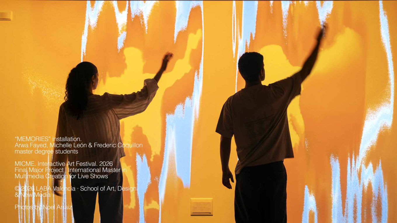 PLAYGROUND installation by João Figueiras, Adriana Salame, Frederic Coquillon and Maryam DeVries. MICME – International Master in Multimedia Creation for Live Shows, LABA Valencia.