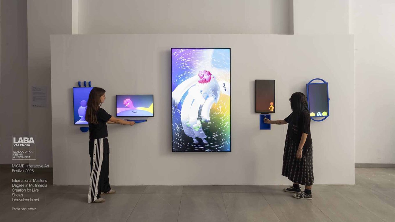 PLAYGROUND installation by João Figueiras, Adriana Salame, Frederic Coquillon and Maryam DeVries. MICME – International Master in Multimedia Creation for Live Shows, LABA Valencia.
