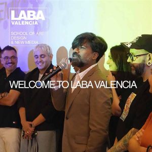 Students and staff celebrating the start of the new academic year at LABA Valencia